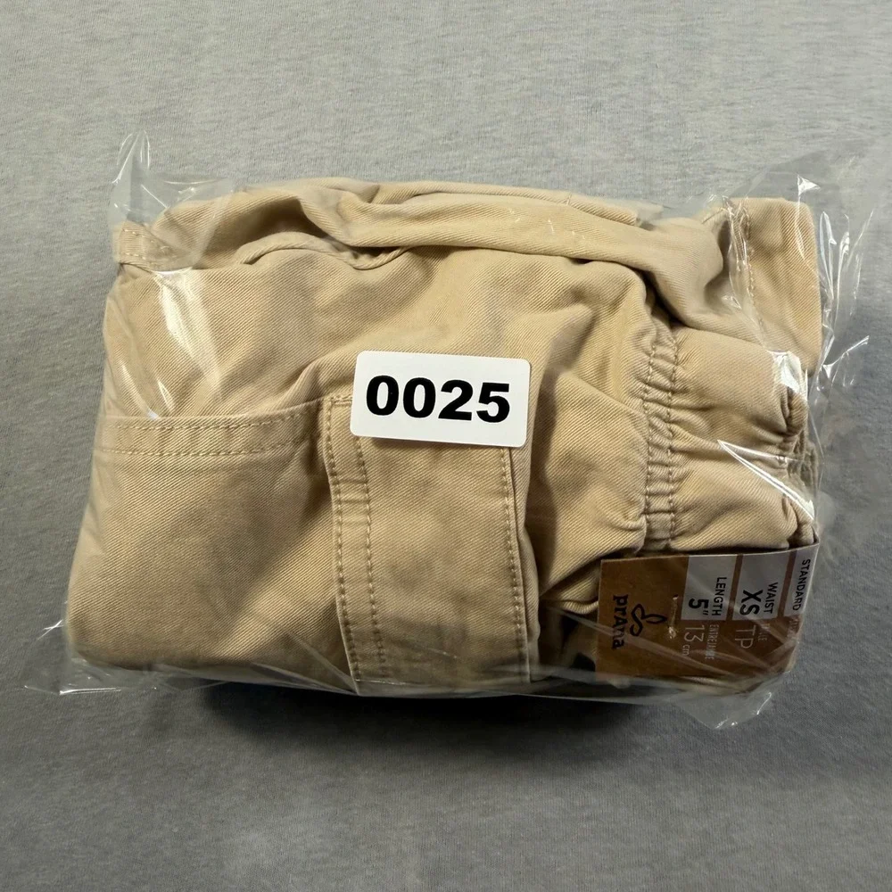 Prana Mojave Short Mens XS Cliffside Khaki Organic Cotton Belted 5 Inch Inseam